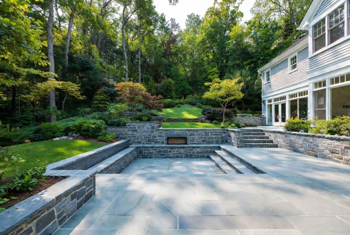 Project Custom Sunken Granite Patio Build in North Conway image