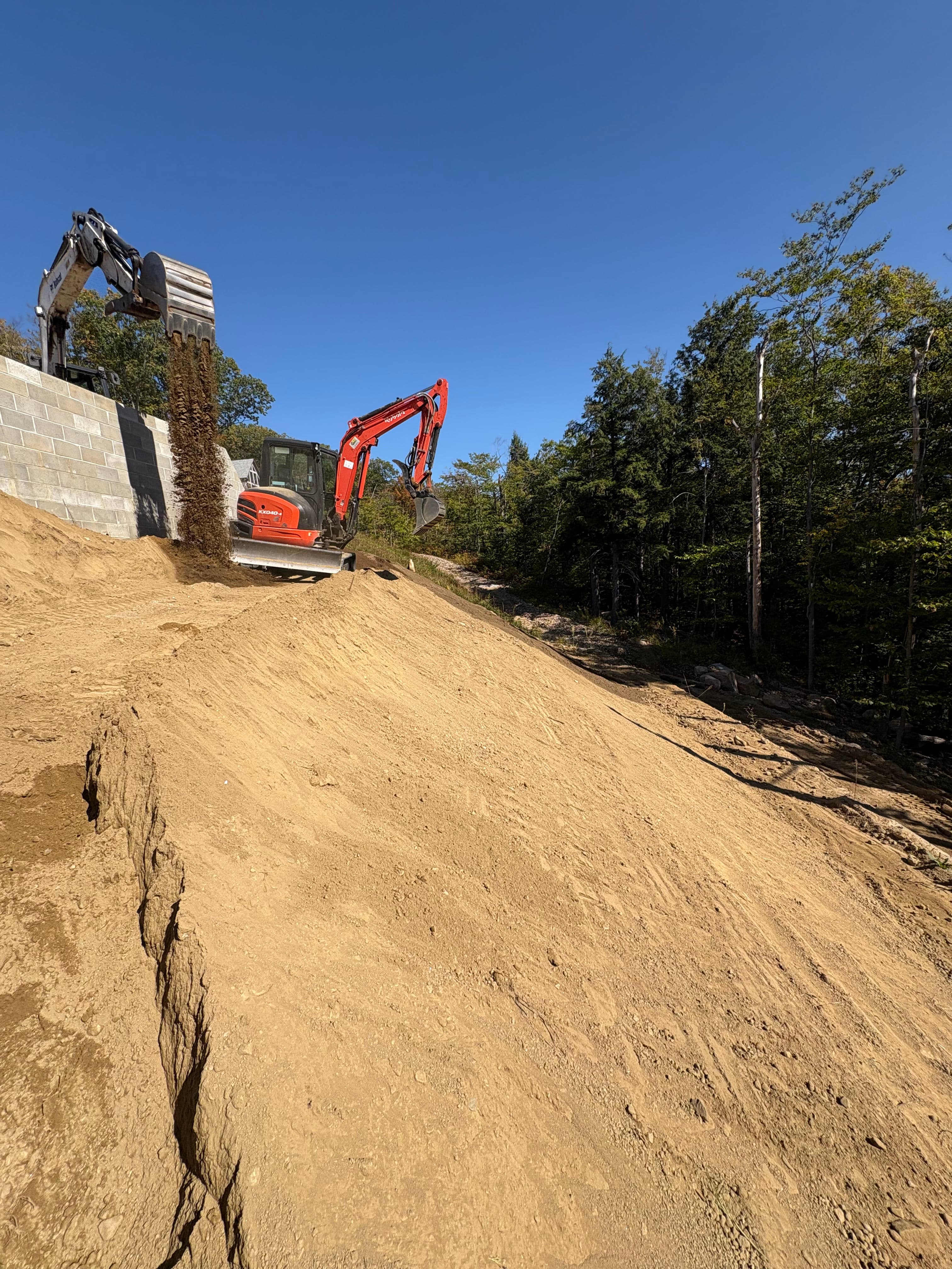 Project Steep Slope Regrading and Retaining Wall Build in North Conway image